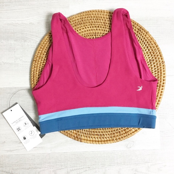 Glyder Pink & Blue Sports Bra Turn It Up Bra S M - Picture 3 of 4